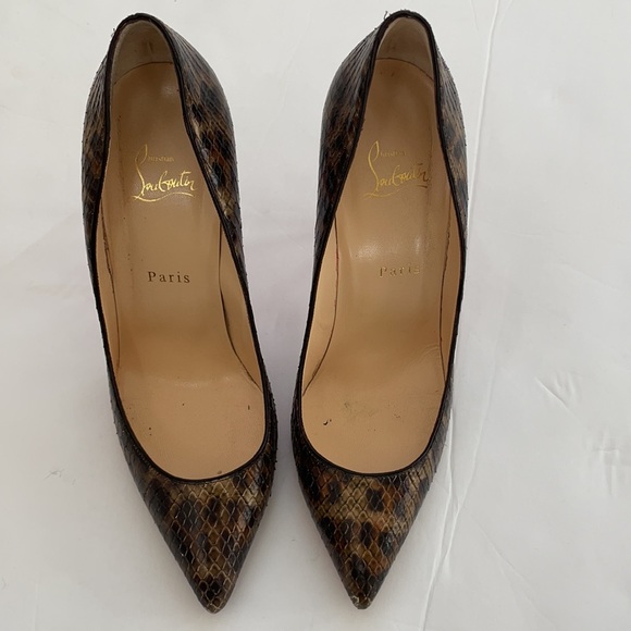 Christian Louboutin Pigalle Follies 100 python leo multi stiletto pumps 40 - Picture 4 of 12